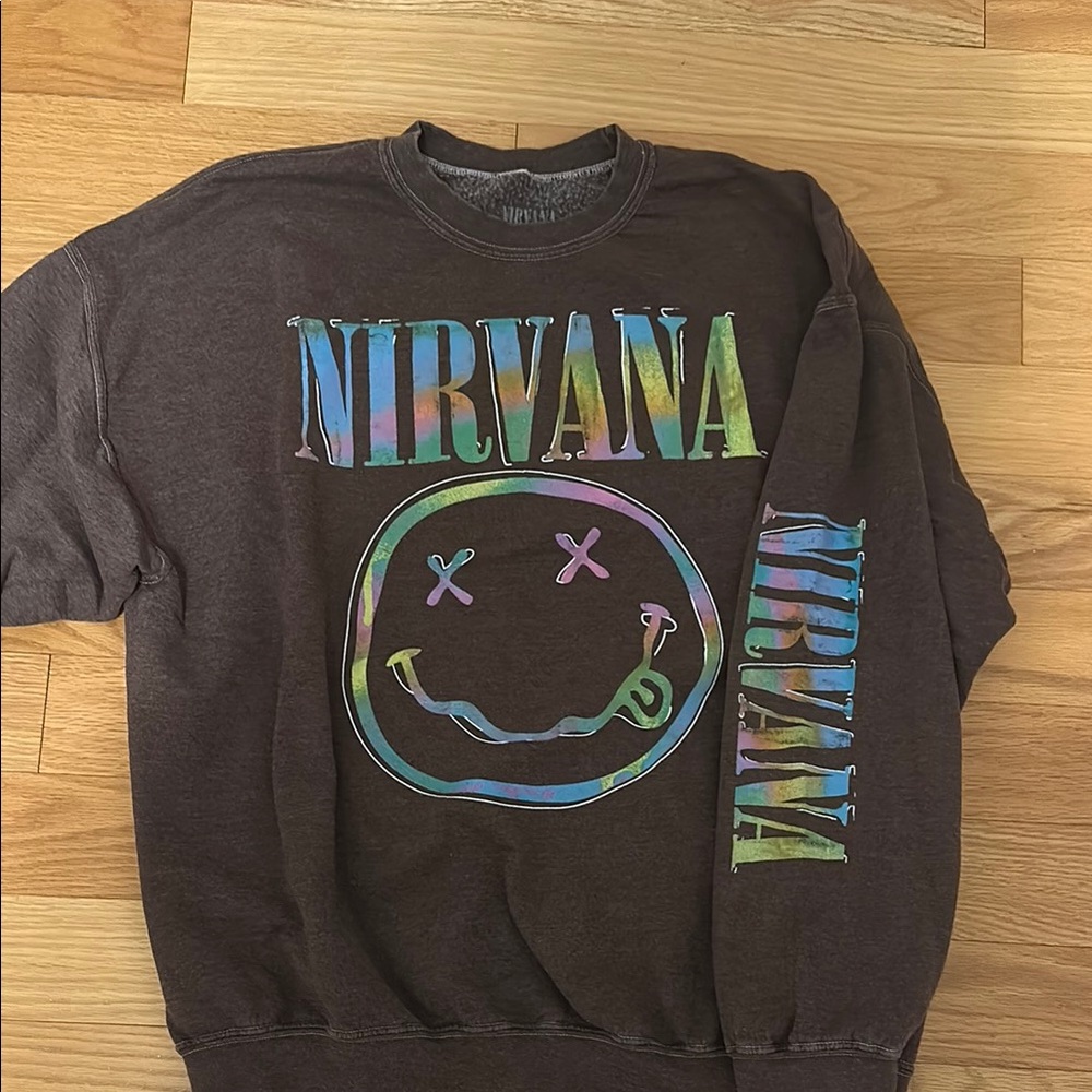 NIRVANA Brown Crewneck Sweater Iconic Style